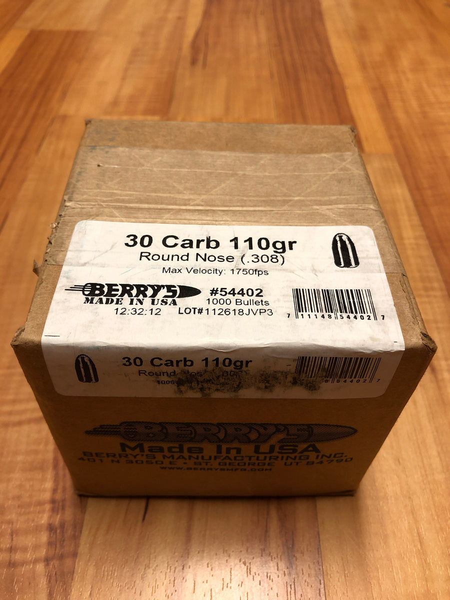 Berry's 30 Carb 110gr Round Nose - BLUE COLLAR RELOADING