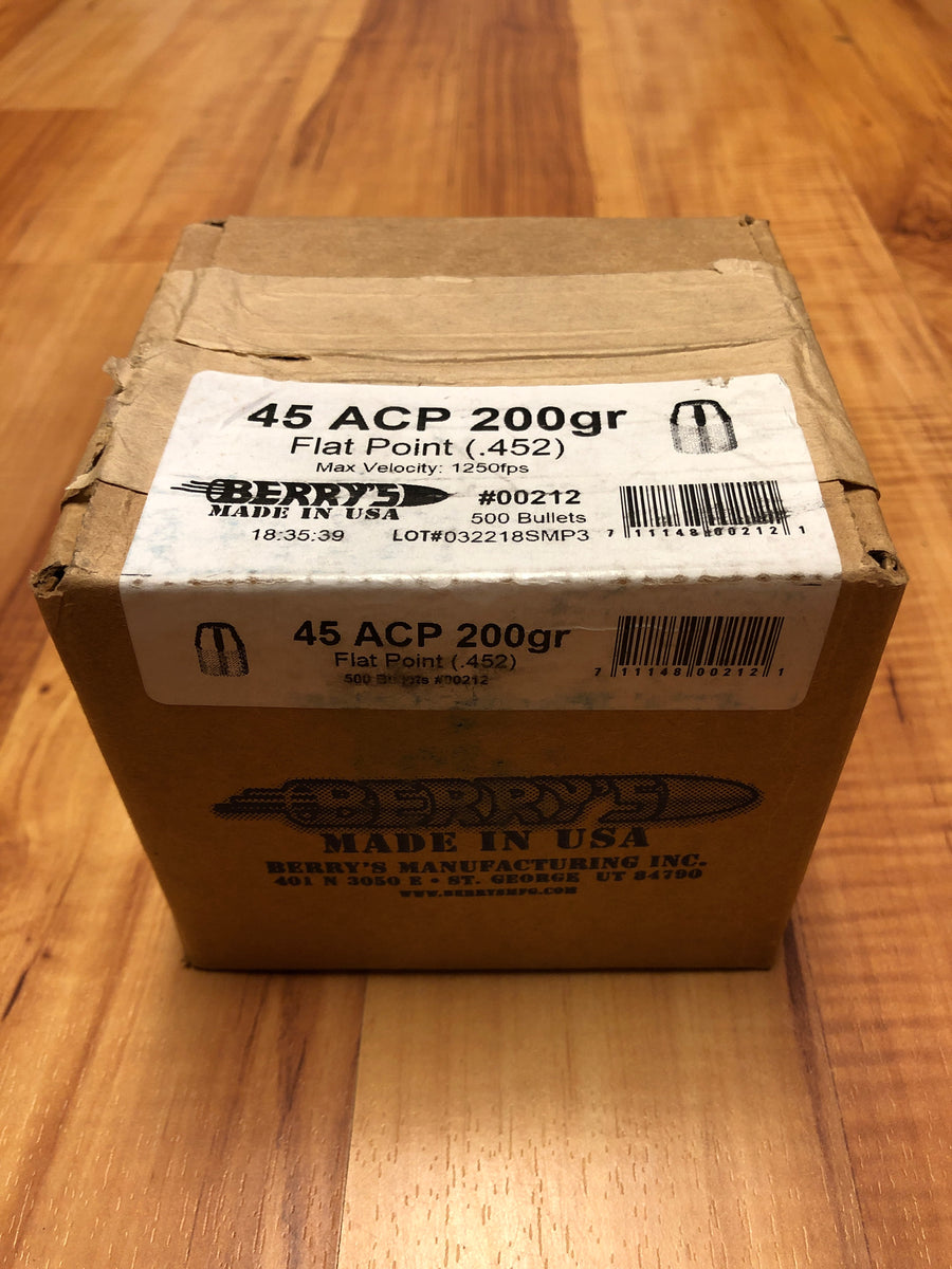 Berry's 45 ACP 200gr Flat Point - BLUE COLLAR RELOADING