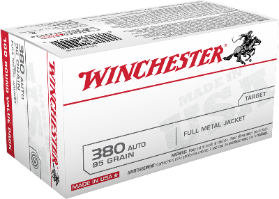 Winchester 380 Auto 95gr FMJ (100ct)