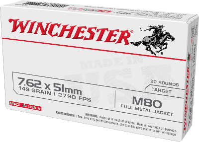 Winchester 7.62x51mm 149gr FMJ - M80