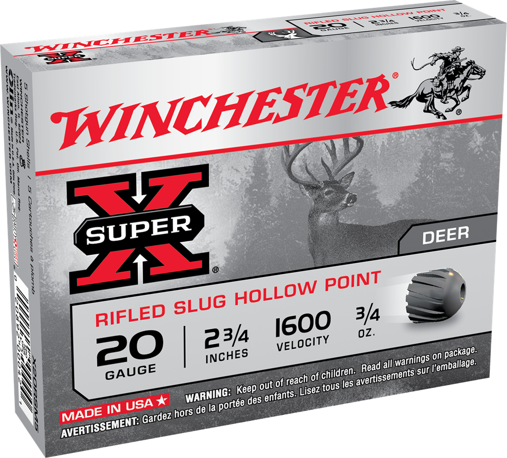 Winchester SuperX 20ga 3/4oz Slug 1600fps