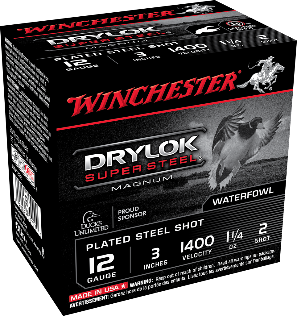 Winchester Drylok Magnum Plated 12ga 3" Non-Toxic Steel 1-1/4oz #2 1400fps